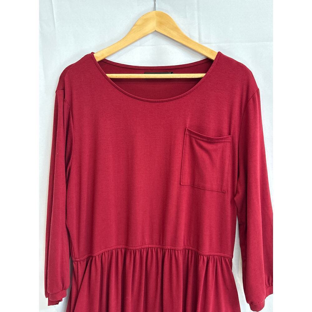 Women’s Merokeety Size XXL Burgundy 3 Quarter Length Sleeve Maxi Dress